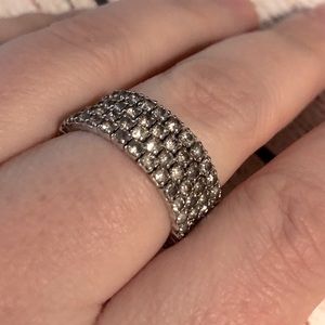 2/$20 Spring Ring White crystals chic adjustable